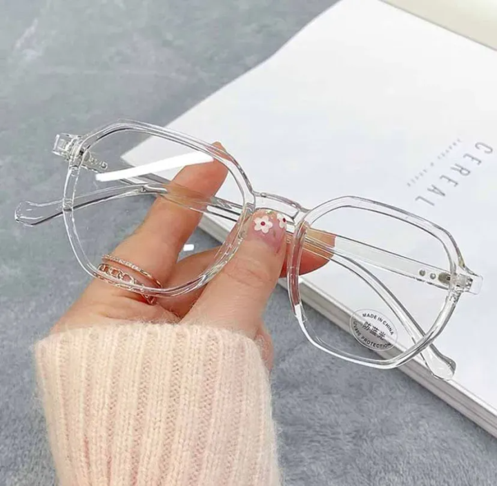 Transparent Lightweight Anti Glare UV Eyeglasses For Men and Women White Glasses for Boys and Girls
