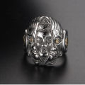Demon & Buddha Religion Face Ring Men God The Eye of Evil One Ring Punk Domineering Signet Ring Titanium Jewelry. 