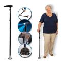 Trusty Cane - Sturdy Folding Walking Triple Head With Built in Lights - Fordable Walking Stick. 