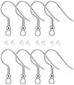 Silver Earring Hooks Base for Jewelry Making 50/Pcs SILVER. 
