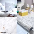 Kitchen Decoration Items Marble Sheet Wallpaper Granite Paper For Old Furniture Self Adhesive And Removable Cover Surfaces Marble Paper Peel And Stick Waterproof Decorating Items For Home - 1Roll - Black/White. 