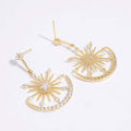 Star Moon Earrings Unique Beautiful Korean Japanese Style Earrings. 