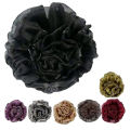 big organzahair bun clip under hijab in brown colour. 