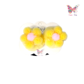Bunny Ear Pom Pom Hair Ties, Colorful Fluffy Hair Pony, Beautiful Flowery Hair Pony, Soft Hair Ties,  , Round Shape Hair Pony, Rabbit Plush Hair Ties, Fluffy Ball Shape Hair Ties. 