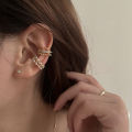 Double Layer Pearl Clip Earrings for Women Rhinestones Zircon Chain Ear Cuff No Piercing Earring Clips Korean Style Female Jewelry Gifts. 