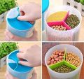 Plastic Food Storage 3 In 1 Partition Jar Box (1.5 KG) | 3 Portion storage jar - Multipurpose kitchen jar | Fruit Storage Spice Jar | Marshal Storage Jar. 