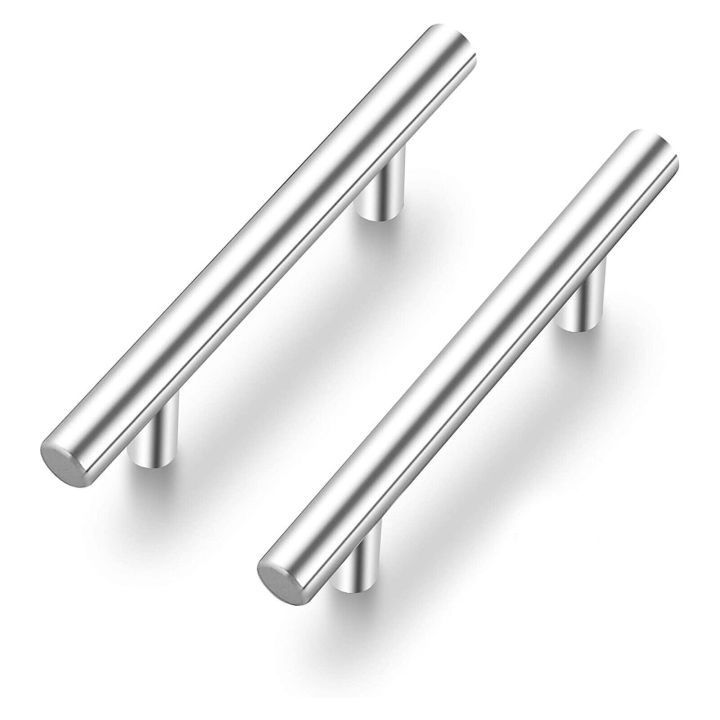 4 inch Stainless Steel Cabinet Handles, Brushed Nickel Kitchen Hardware Drawer Pulls, T Bar Drawer Pulls,  Interior Door Handles for Cabinets, Cupboard, Pack Of 4, 10 And 20.