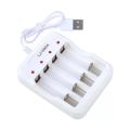 USB Output Ni-MH AA/AAA Battery Charger – Universal 4 Slot Smart Charger for 1.2V Rechargeable Batteries. 