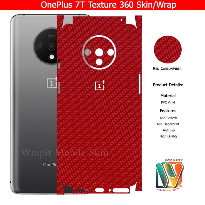 OnePlus 7T Skin / Wrap 360 Protection Carbon fiber/ Matte/ Transparent/ Leather Back And Sides Included Camera Skin