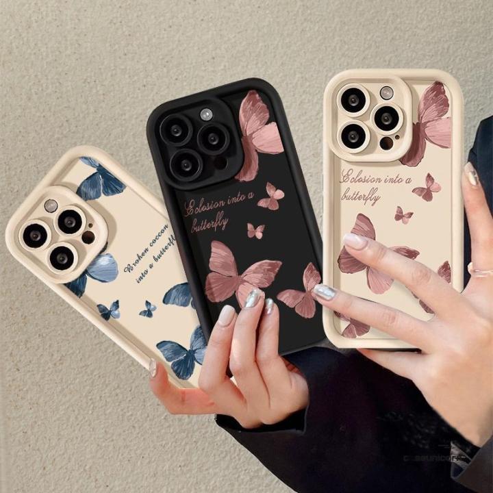 cover For Xiaomi Redmi Note 12 4G 11 12 Pro 8 10 5G 11S Redmi 12 10 10C 12C 9A 9C A1 K40 K30 K50 Pro POCO F3 Phone Case Angel Eyes Butterfly Soft Matte Full Protection Retro Fashion Shockproof TPU Camera Protective Silicone