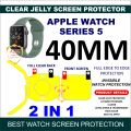 APPLE IPHONE WATCH SERIES 5 40MM FULL BACK AND FRONT TRANSPARENT ULTRA SHINE JELLY PROTECTOR/ PROTECTOR FOR APPLE WATCH SERIES 5 40 MM / APPLE WATCH 40 MM CLEAR JELLY PROTECTOR. 
