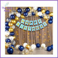Happy Birthday Black & Gold Theme-Including Birthday Banner, 30 Latex Gold & Black Balloons and 3 confetti balloons with Gold still light, Birthday-TPN. 