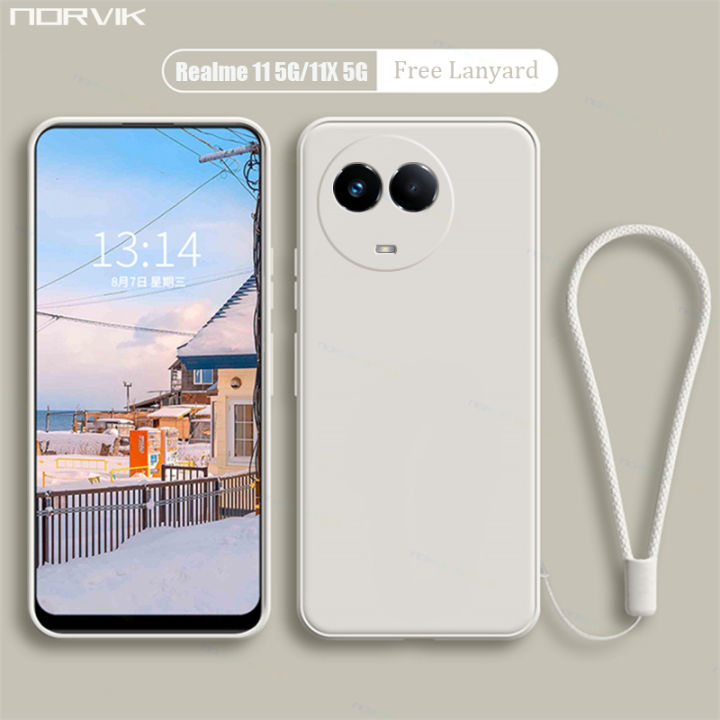 NORVIK%20for%20Realme%2011%205G%20/%20Realme%2011X%205G%20Phone%20Case%20Lens%20Protection%20Casing%20Solid%20Straight%20Edge%20Liquid%20Silicone%20Soft%20TPU%20Back%20Cover%20with%20Lanyard%20N26-D2%20-%20Image%209