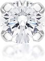 1pc Nose Stud For Woman Round Trend Zircon Nose Ring Body Piercing Jewelry. 