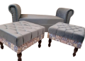 Modern Settey Set Elegant Designe Four Seater Gray Fabric Velvet Colour {{Special Offer Available }}. 