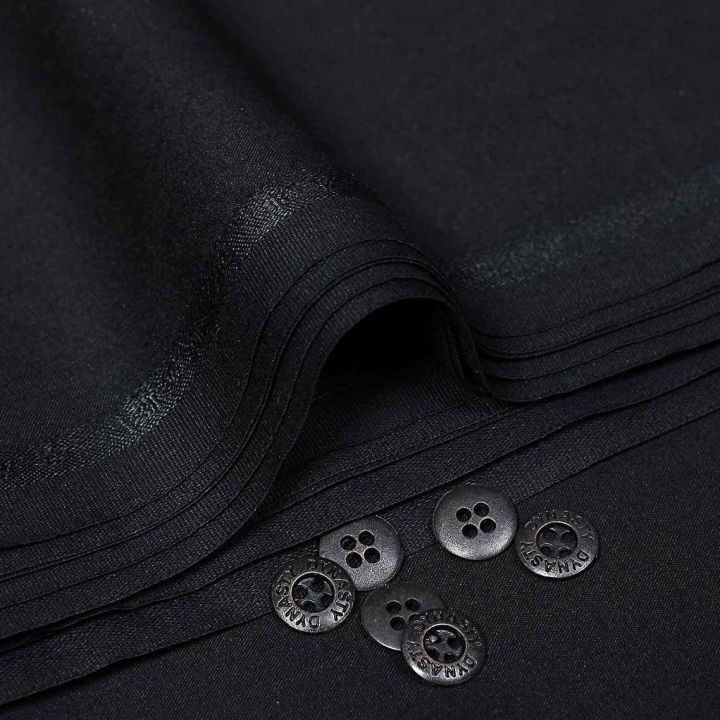 Jet black wash n wear for men | black suite for men | man shalwar kameez wash and wear | wash n wear unstitched suits for gents by AR RAHEEM FABRICS