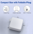118W Power Adapter USB C Charger Compatible with MacBook Pro, MacBook Air, iPad Pro, Samsung Galaxy and All USB C Devices – Included USB C Cable (6.6ft/2m) – White. 