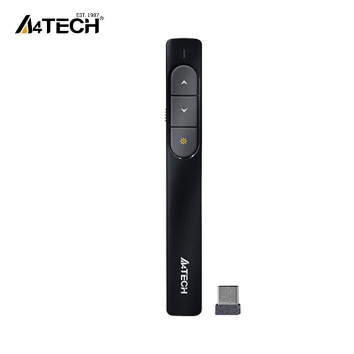 A4Tech LP-15 Laser Pen - 2.4G Wireless - Wireless Laser Presenter - Presentation Remote - Laser Pointer - Powerpoint Slide Changer -(Black)