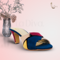 Multicolor velvet heel sandal for women/For formal and casual wear. 