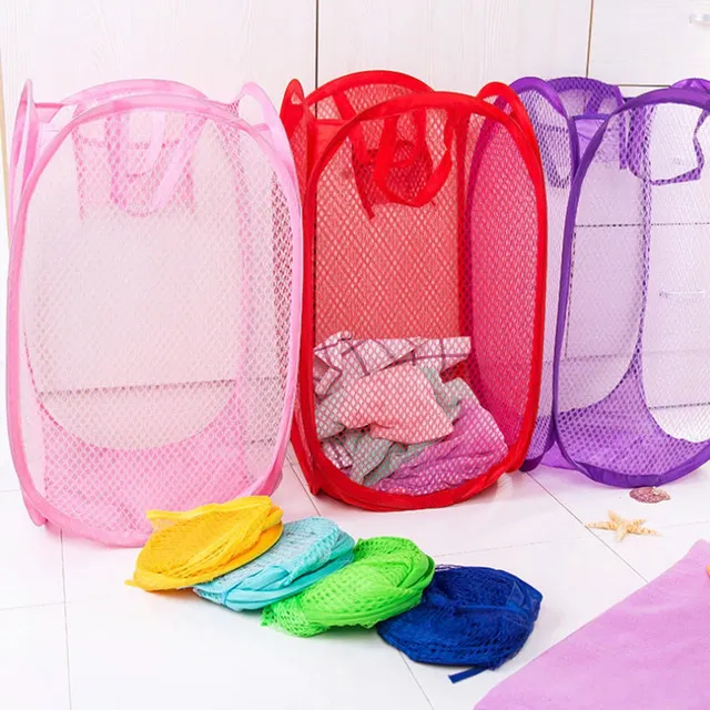 Washing Up Laundry Basket Pop Bag Bag Laundry Foldable Mesh