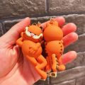 【HOT】 Disney Anime Kawaii Garfield Cat Pendant Keychain Cartoon Car Key Chain Key Ring Keyring Phone Bag Ornament Jewelry Kids Gifts. 