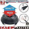 1M, 2M, 3M, 4M, 5M,10M,15M,20M,25M,30M, 35M, 40M, 45M, 50M, 100Meter LAN Cable Cat 6 UTP Double PVC High Standard Ethernet Cable Internet Wire - Black. 