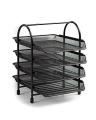 Office 4 Tier Heavy Duty Metal Desktop Letter Tray File Organizer Sorter Desk Document Organizer Shelf Tray Magazine Holder Paper File Newspaper Organizer Tray - Black. 