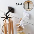 Rotating Hook Kitchen Accessorizes 360 Degree Rotatable Storage Rack Hanger Mounted Key Hooks. 
