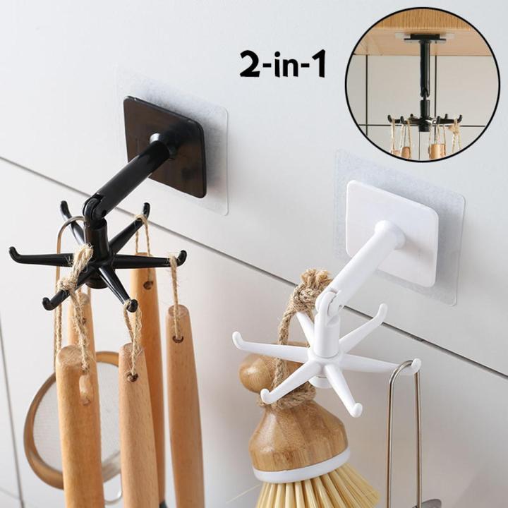 Rotating Hook Kitchen Accessorizes 360 Degree Rotatable Storage Rack Hanger Mounted Key Hooks