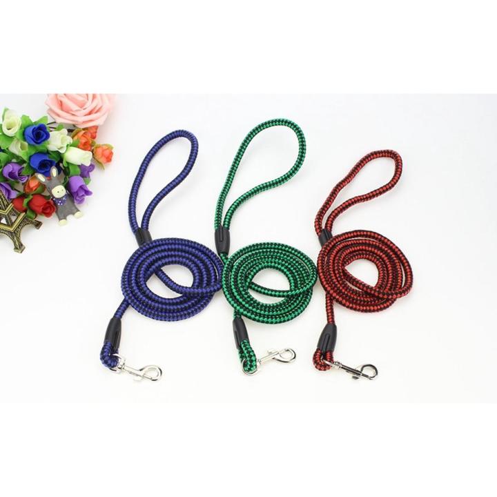 Strong Pet Dog Braided Nylon Rope Soft And Comfortable Dogs Leash Lead Durable Heavy Duty For Small Pets 120cm Hook Accessories