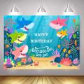 BABYSHARK Birthday Theme / Babyshark Backdrop Banner / Birthday theme decoration / panaflex / backdrop curtain for birthday / birthday accessories / party supplies / KIDS. 