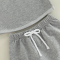 Infant Baby Boy 2 Pieces Outfits, Patchwork Hooded Sleeveless Tank Tops + Elastic Waist Solid Color Shorts Summer Set. 
