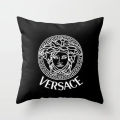 Versace Laser Velvet Cushion Covers, With Gold And Silver Applic Work, Smooth Silk Back Fabric  with a Side Zip Soft Cushion Covers for Spring Sofa, Living Room, Couch, Bed, Home Decor | Cushion | Decorative Cushion-16"x16"Inch By Comfynook. 