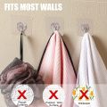Adhesive Hooks, Pack of 10 / 20 / 50 Sticky Hooks, Transparent Reusable Removable Adhesive Hooks for Hanging, Wall Hooks for Hanging Can be Use for Kitchen Bathroom Shower Outdoor Home Improvement. 
