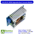 12A 20W DC-DC Car Power Supply Voltage Regulator Buck Converter 8A/100W 12A Max DC 5-40V to 1.2-36V Step Down Volt Convert Module DC-DC Power Module Buck Module by Electrica. 