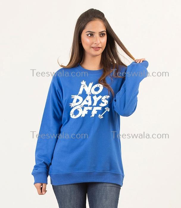 NO DAYS OFF Royal Blue Fleece Winter High Quality Sweatshirt For Women
