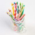Party handmade children's white color paper straws 100 disposable degradable net red environmental protection. 