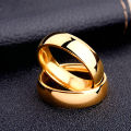Trendy Cheap Wholesale Steel Chunky Rings Dainty Finger Ring Simple Smooth 6MM Plain Silver Ring for Men Women. 