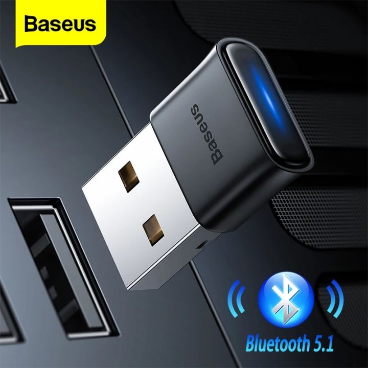 Baseus USB Bluetooth Adapter for PC, 5.1 Bluetooth Dongle Receiver Support Windows 11/10/8/7 for Desktop, Laptop, Mouse, Keyboard, Printers, Headsets, Speakers