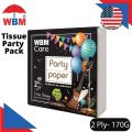 WBM Party Tissue Paper, Ultra Strong Tissue Pack 40 Sheets – 2Ply - Pack of 3. 