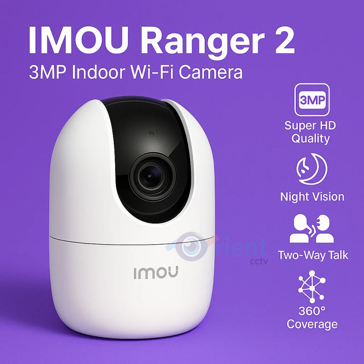 IMOU Ranger 2 3MP Indoor WiFi Camera – Smart Night Vision, Two-Way Audio, Motion Alerts, Pan & Tilt | Orient CCTV