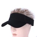Men Women Casual Concise Sunshade Adjustable Sun Visor Baseball Cap with Spiked Hairs Wig Baseball Hat with Spiked Hair Hat. 