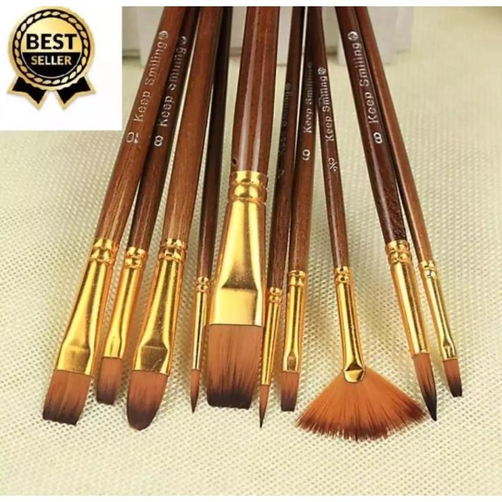 Keepsmiling Paint Brushes Professional Quality Flat Tip Round Tip Angular Tip Fan Brushes Best For Artists