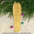 ZENZ Pakistani Stitched 100% Pure Cotton Straight Shalwar Pants Trouser for Girls/Women with Pearls on Loop & Elastic Belt. 