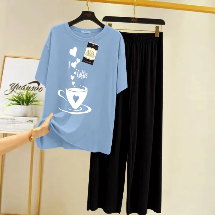 Coffee%20Printed%20Cotton%20Jersey%20Ladies%20Sleeping%20Dress%20Night%20Wear%20-%20Image%202