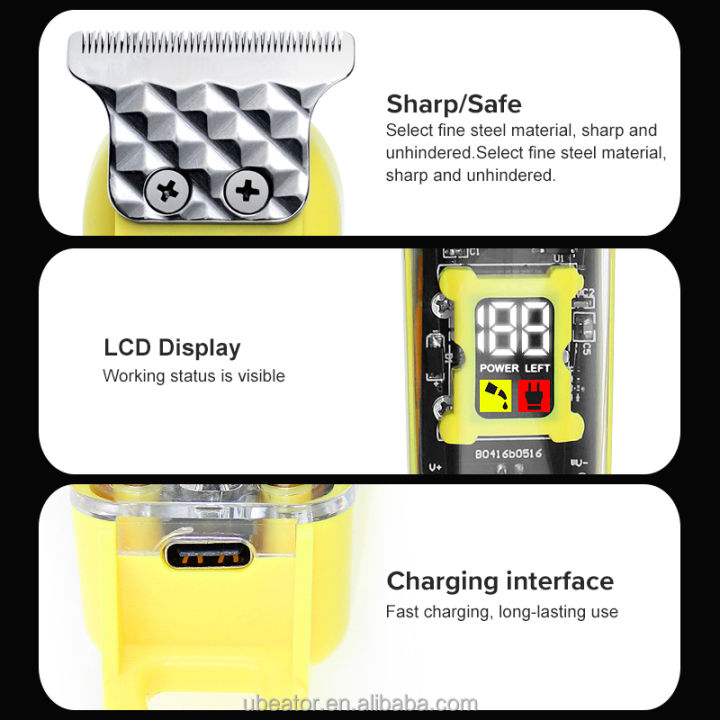 Professional%20Rechargeable%20Hair%20Clipper%20-%20Transparent%20Body%20-%20Cordless%20-%20Hair%20Trimmer%20-%20with%201%20month%20warranty%20%20-%20Hair%20Cutting%20Machine%20for%20Man%20-%20%20LCD%20Display%20-%20Yellow%20-%20Image%208