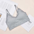 2019 spring and summer new seamless lace beautiful back Japanese threaded chest wrap adjustable shoulder straps no steel ring sleep underwear. 