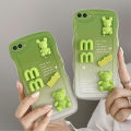 AnDyH Phone case For OPPO A1K Realme C2 Case 3D Letters Bear Cute Cartoon Design Camera Protection Premium Gradient Soft Silicone Shockproof Casing Protective Back Cover Couple Cases. 
