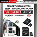 Kingston Memory Card MicroSD 32 GB - Lifetime Warranty - Canvas Select Plus. 