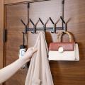 Convenient No Drill Over Door Hanger Hooks 6 Double hooks Coat Rack, hat hanger, towel holder, purse organizer Multipupuse easy to Install and remove best for rented homes. 